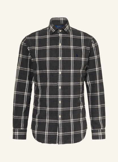 POLO RALPH LAUREN Flanellhemd Custom Fit – DUNKELGRAU / DUNKELBLAU / WEISS