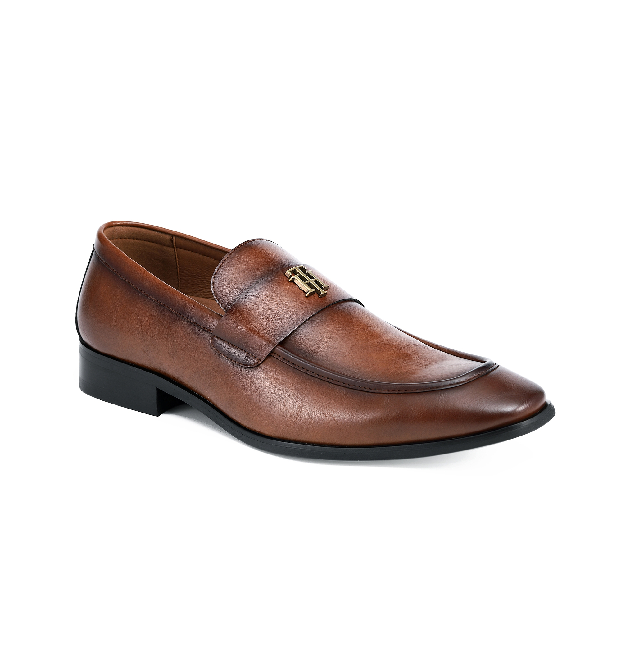 Tommy Hilfiger Men's Sawlin Logo Embellished Dress Loafers - Medium Brown