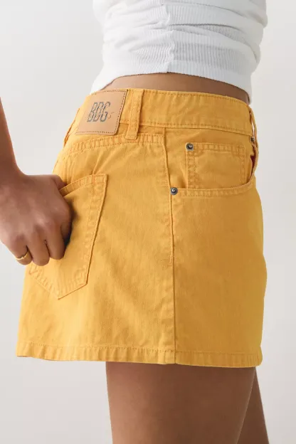 BDG Onna Denim Micro Mini Skirt - Orange