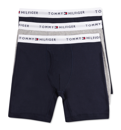 Tommy Hilfiger Men's Classic Cotton Boxer Briefs, 3-Pack - Navy