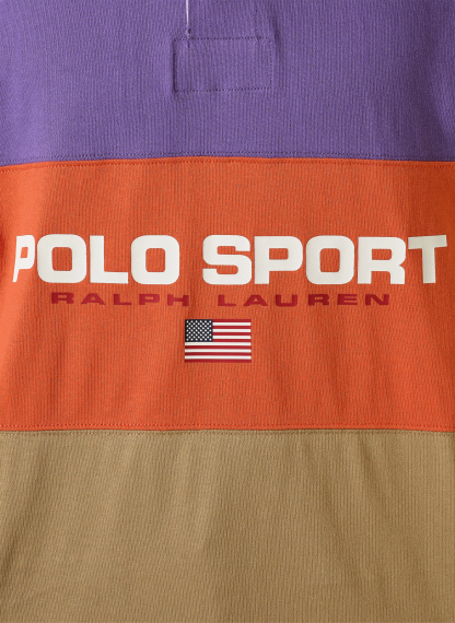 POLO RALPH LAUREN Rugbyshirt Big Fit – BEIGE / LILA / DUNKELORANGE