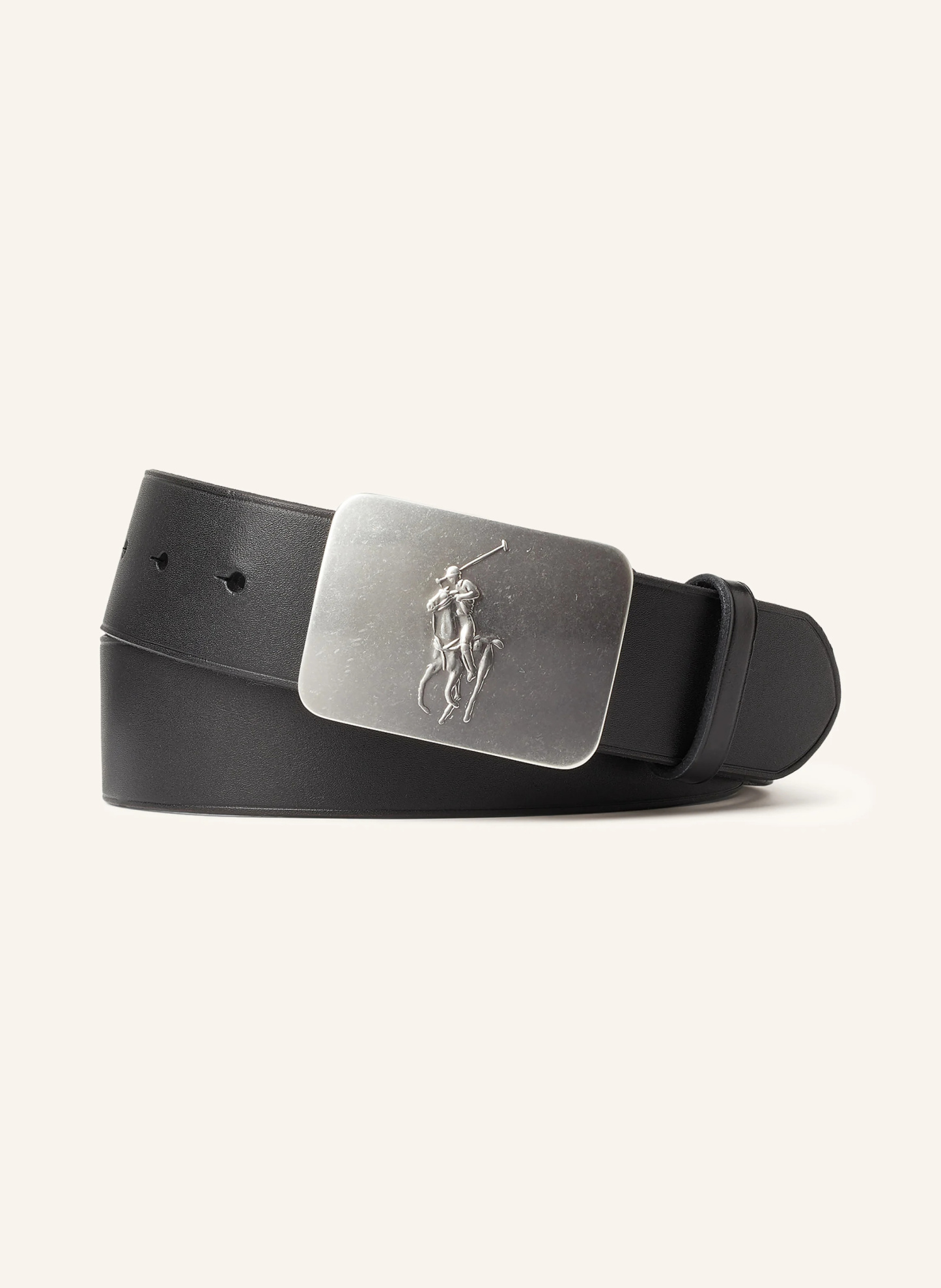 POLO RALPH LAUREN Ledergürtel – SCHWARZ / SILBER