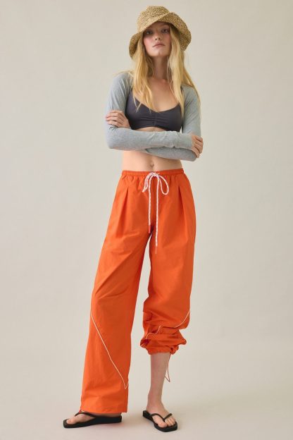 BDG Finish Line Low-Rise Baggy Track Pants - Orange