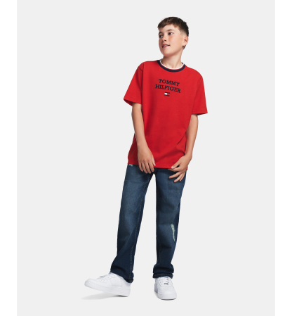 Tommy Hilfiger Boys' 8-20 Classic Lockup Short-Sleeve T-Shirts - Tommy Red