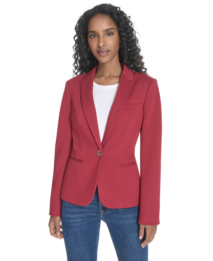 Tommy Hilfiger Women's One-Button Blazer - Crimson