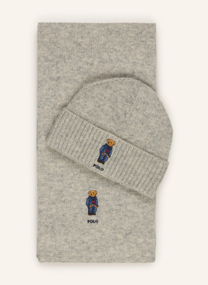 POLO RALPH LAUREN Set: Mütze und Schal – HELLBRAUN