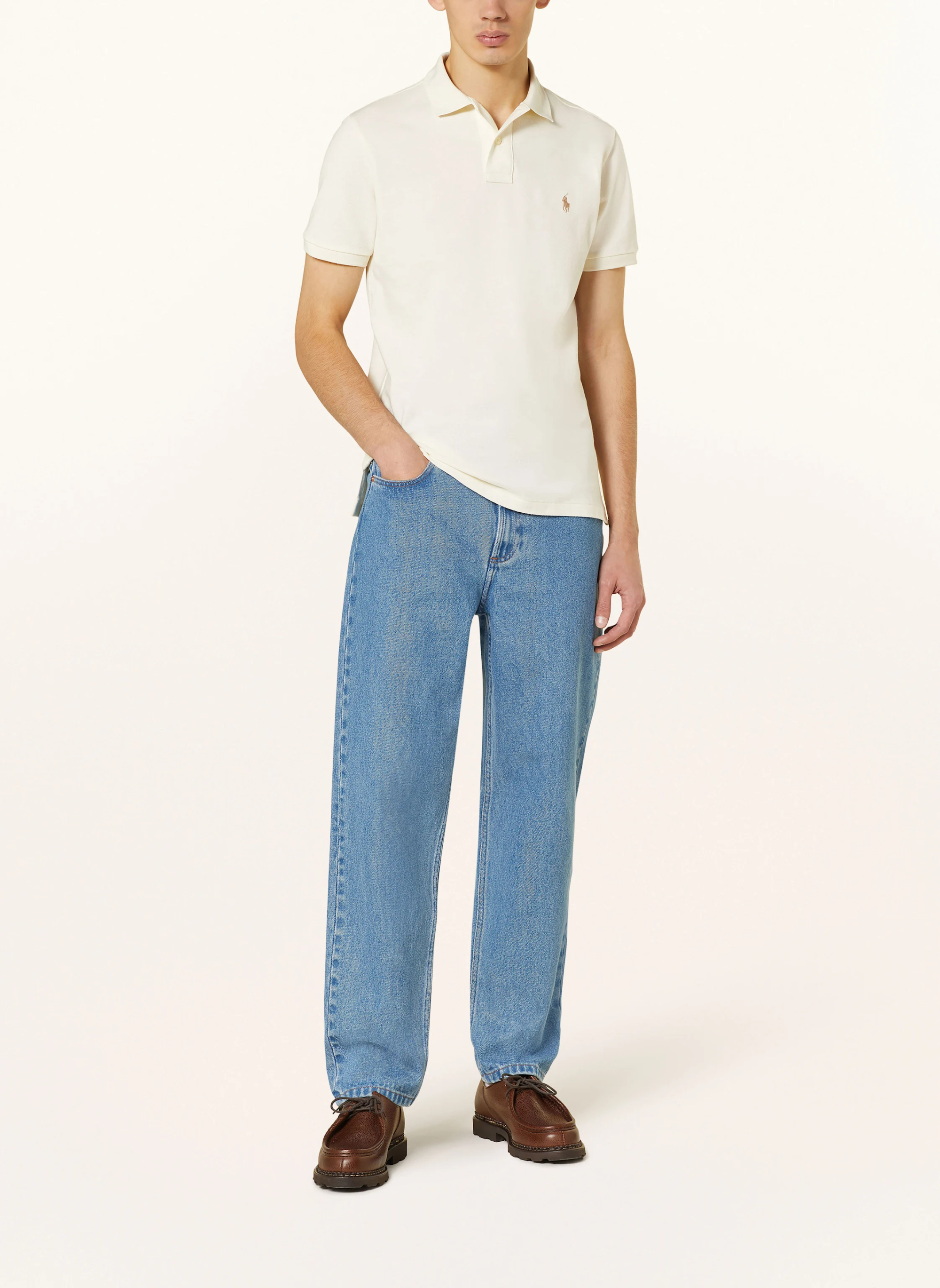 POLO RALPH LAUREN Piqué-Poloshirt Custom Slim Fit – CREME (2)