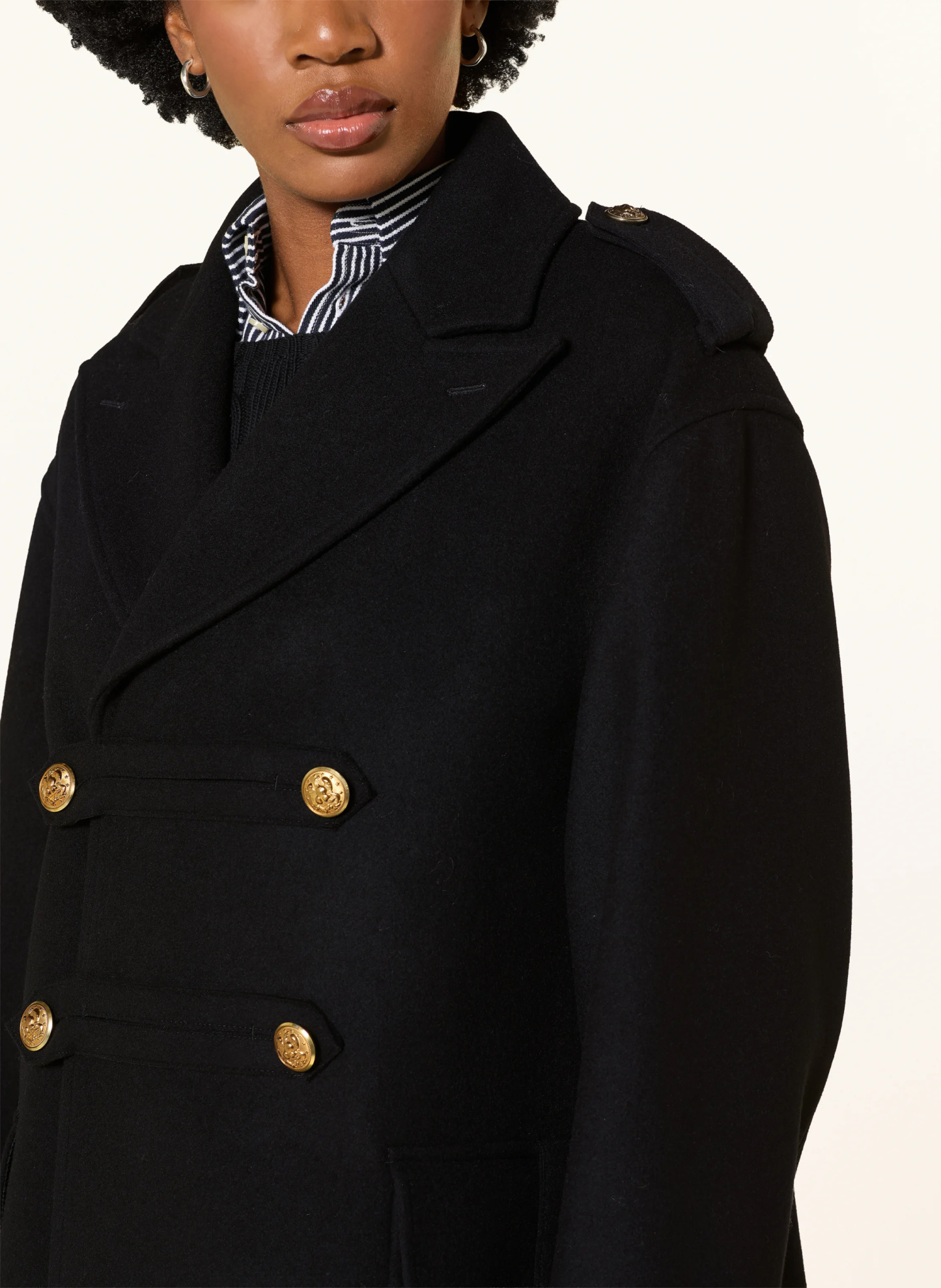 POLO RALPH LAUREN Wollmantel – SCHWARZ / GOLD