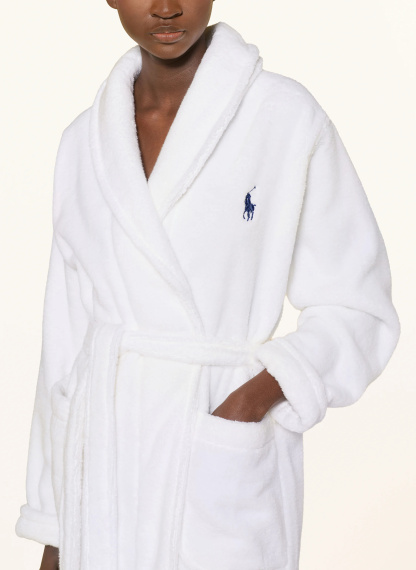 POLO RALPH LAUREN Damen-Bademantel – WEISS / DUNKELGRÜN / SCHWARZ