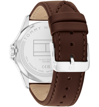 Tommy Hilfiger Men's Quartz Brown Leather Strap Watch 42mm - Brown
