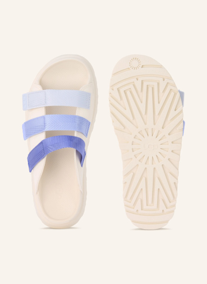 UGG Plateau-Pantoletten GOLDENGLOW – HELLBLAU / BLAU / WEISS