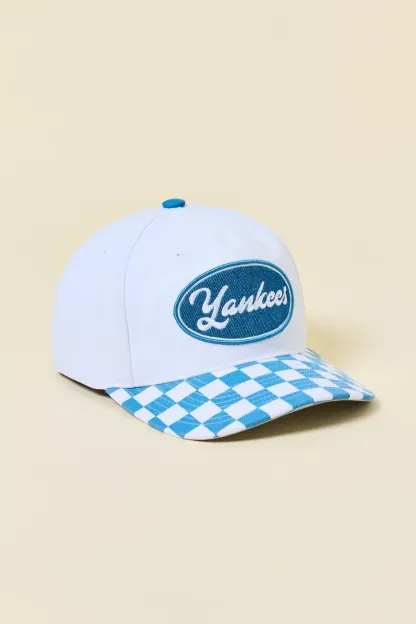Mitchell & Ness MLB New York Yankees Checkered Brim Hat - Blue