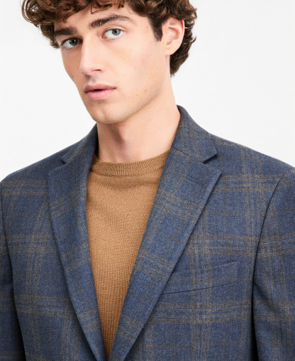 Tommy Hilfiger Men's Modern-Fit Patterned Sport Coat - Navy