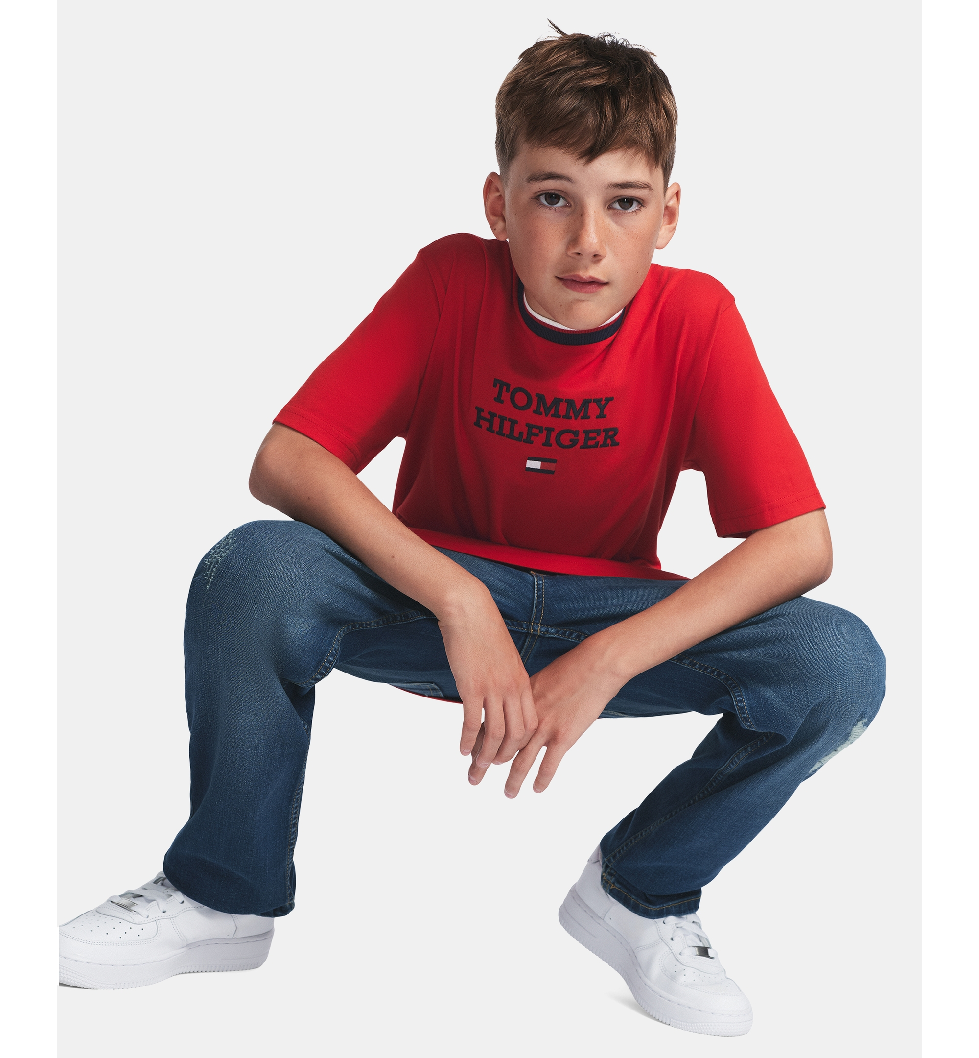 Tommy Hilfiger Boys' 8-20 Classic Lockup Short-Sleeve T-Shirts - Tommy Red