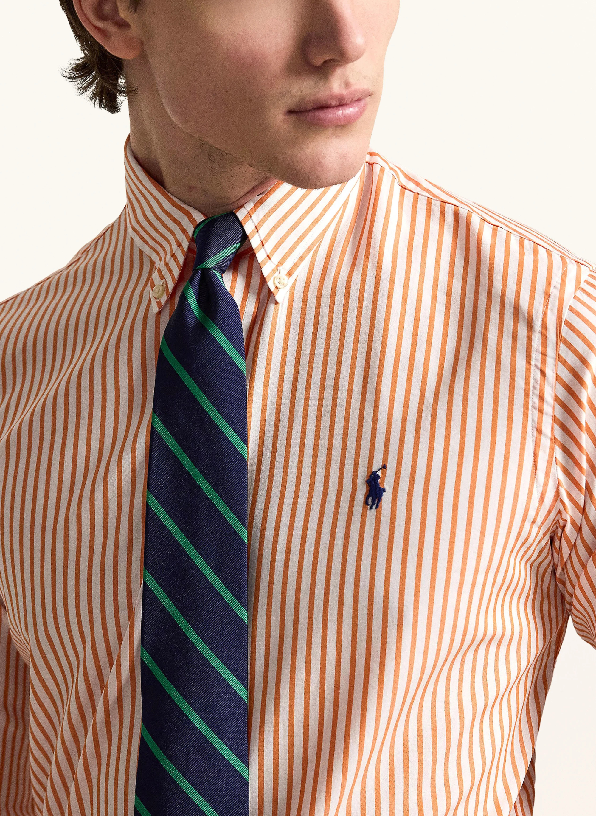 POLO RALPH LAUREN Hemd Custom Fit – ORANGE / WEISS