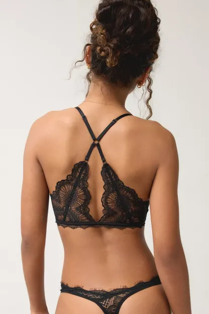 Out From Under Butterfly Effect Lace Triangle Bralette - Black