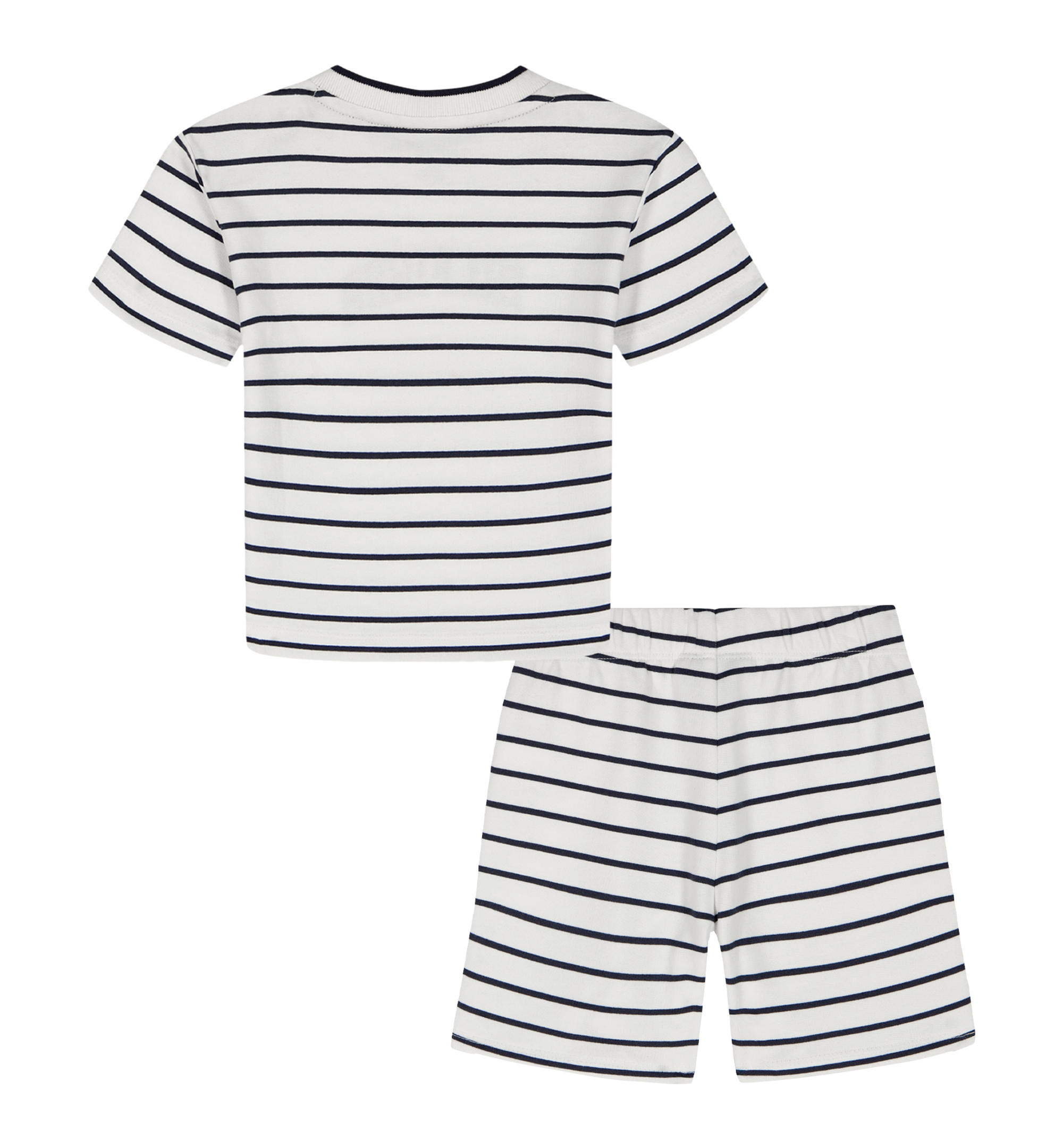 Tommy Hilfiger Baby Boys' Striped French Terry T-Shirt and Shorts, 2-Piece Set - White
