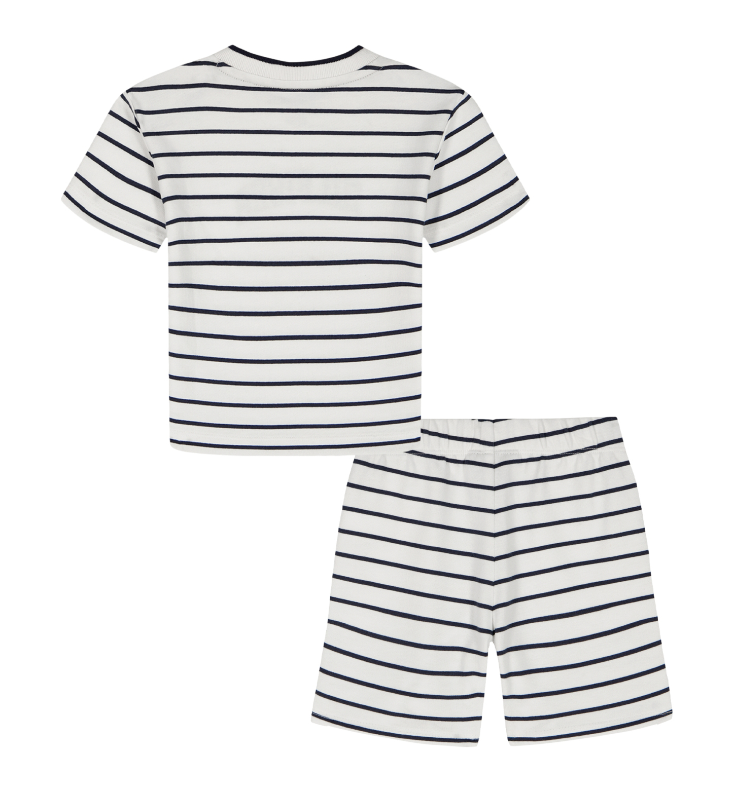 Tommy Hilfiger Baby Boys' Striped French Terry T-Shirt and Shorts, 2-Piece Set - White