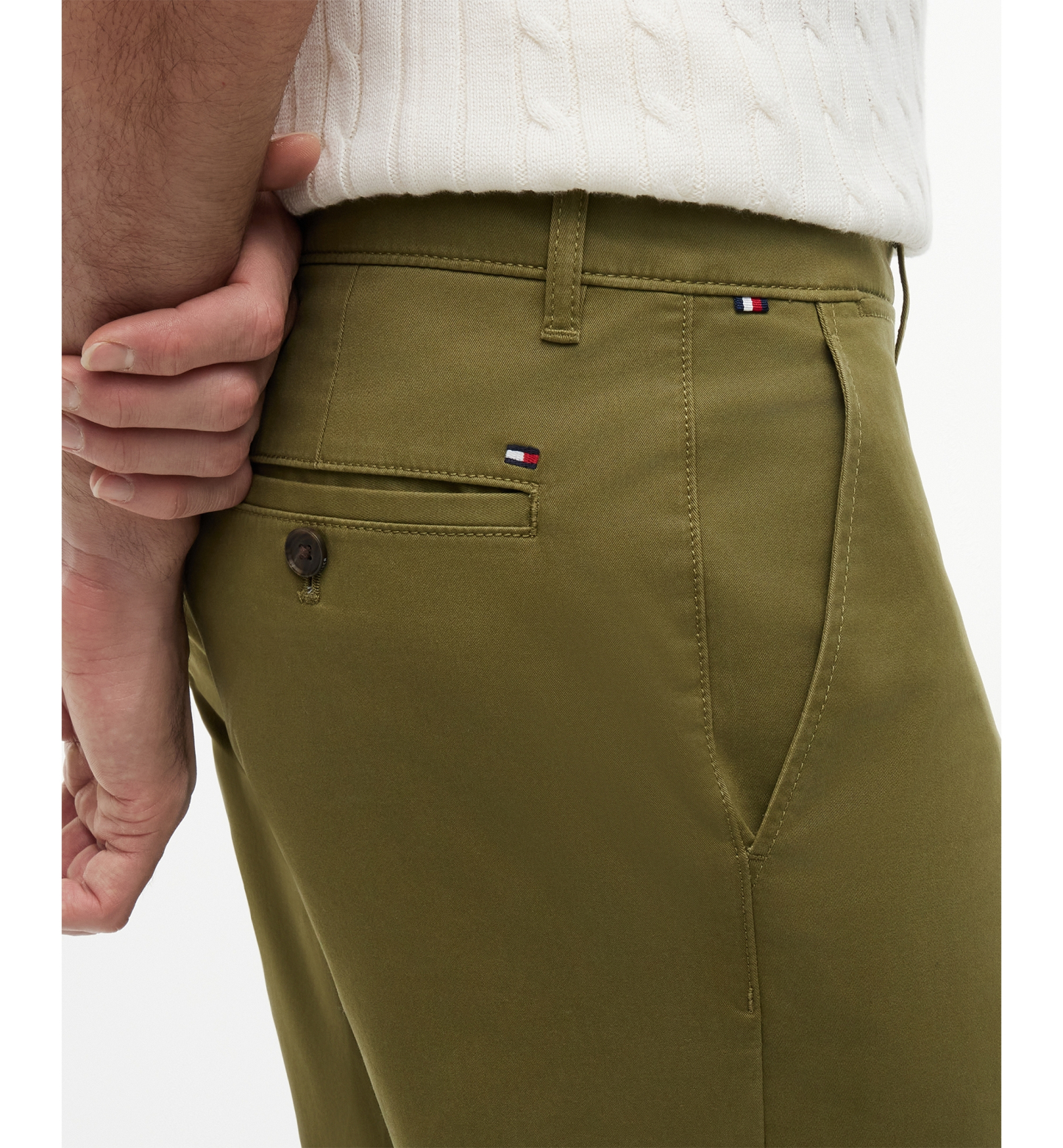 Tommy Hilfiger Men's Slim-Straight Fit Stretch Chino Pants - Uniform Olive