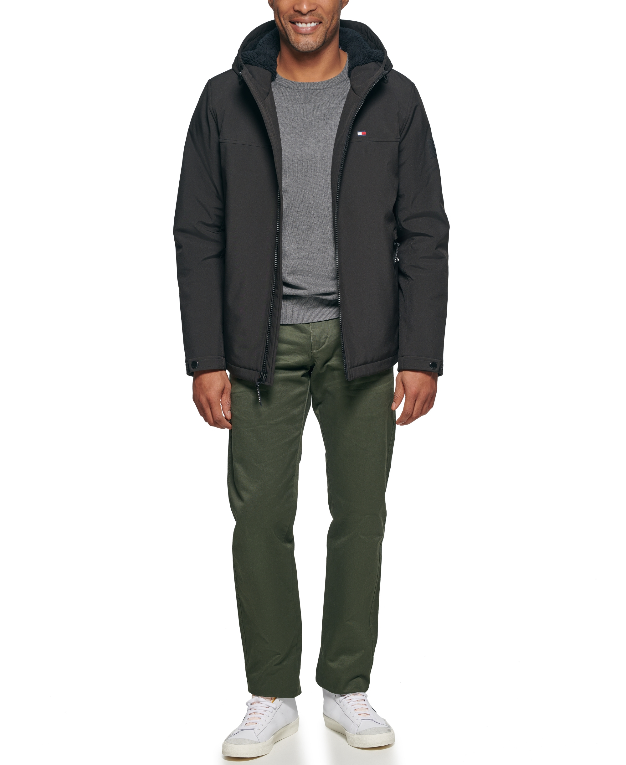 Tommy Hilfiger Men's Softshell Hooded Jacket - Black