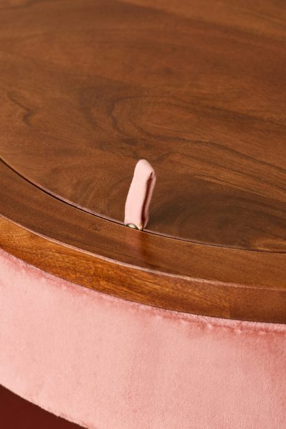 Jane Upholstered Vanity & Stool Set - Rose