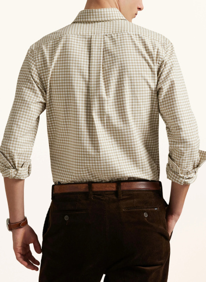 POLO RALPH LAUREN Hemd Custom Fit – BEIGE / WEISS