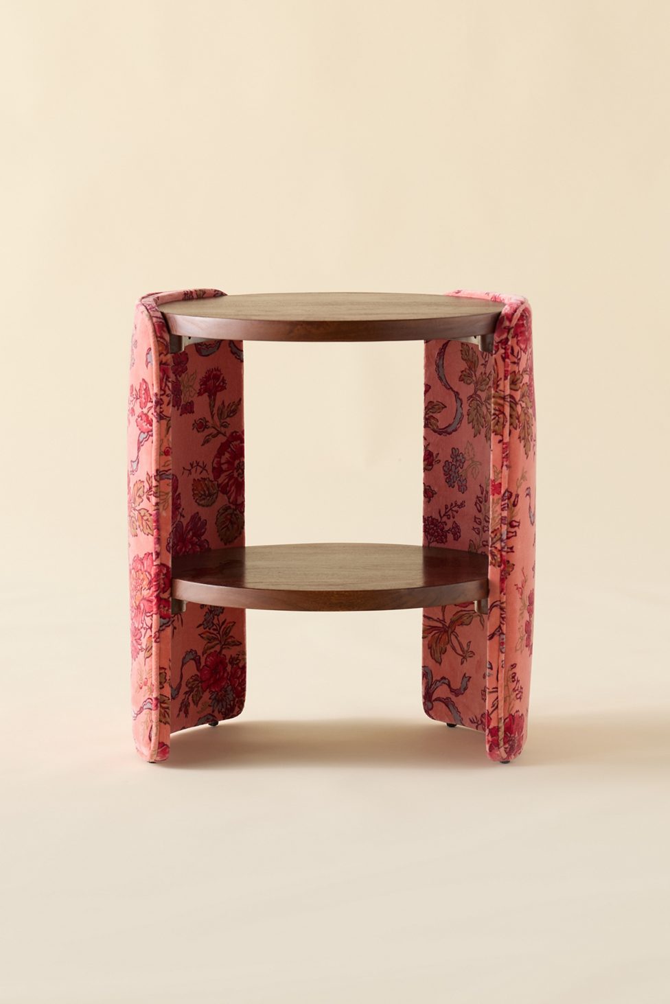 Jane Round Upholstered Storage Nightstand - Caitlyn Floral