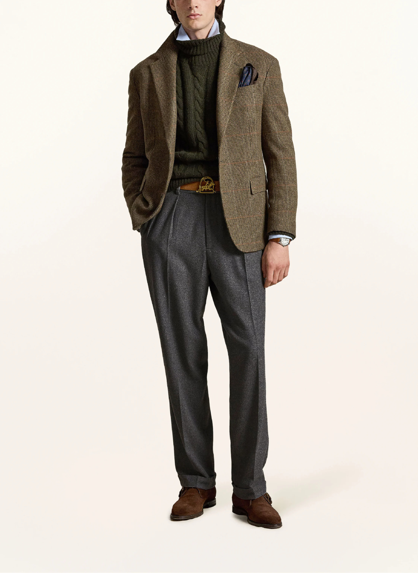POLO RALPH LAUREN Flanellhose SUFFIELD Relaxed Fit – DUNKELGRAU