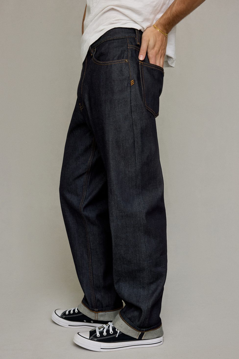 BDG Relaxed Straight Fit Premium Selvedge Jeans - Vintage Denim Dark