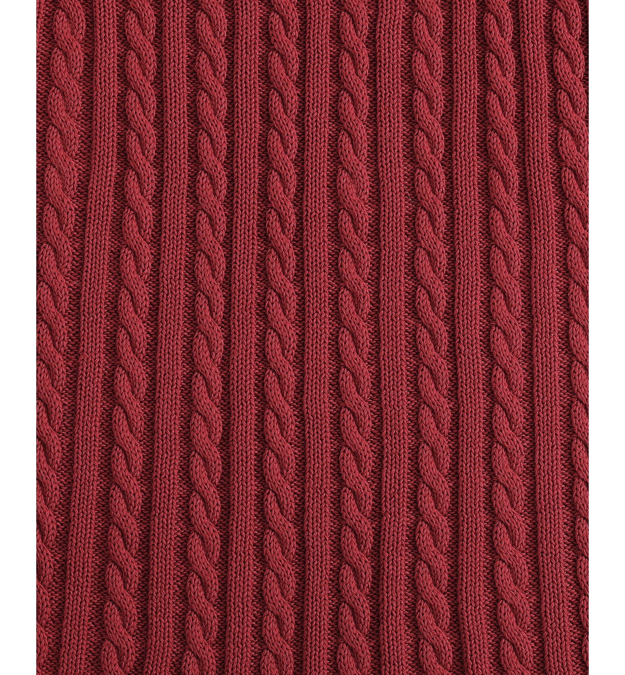 Tommy Hilfiger Solid Cotton Cable Knit Throw, 70" x 50" - Dark Red