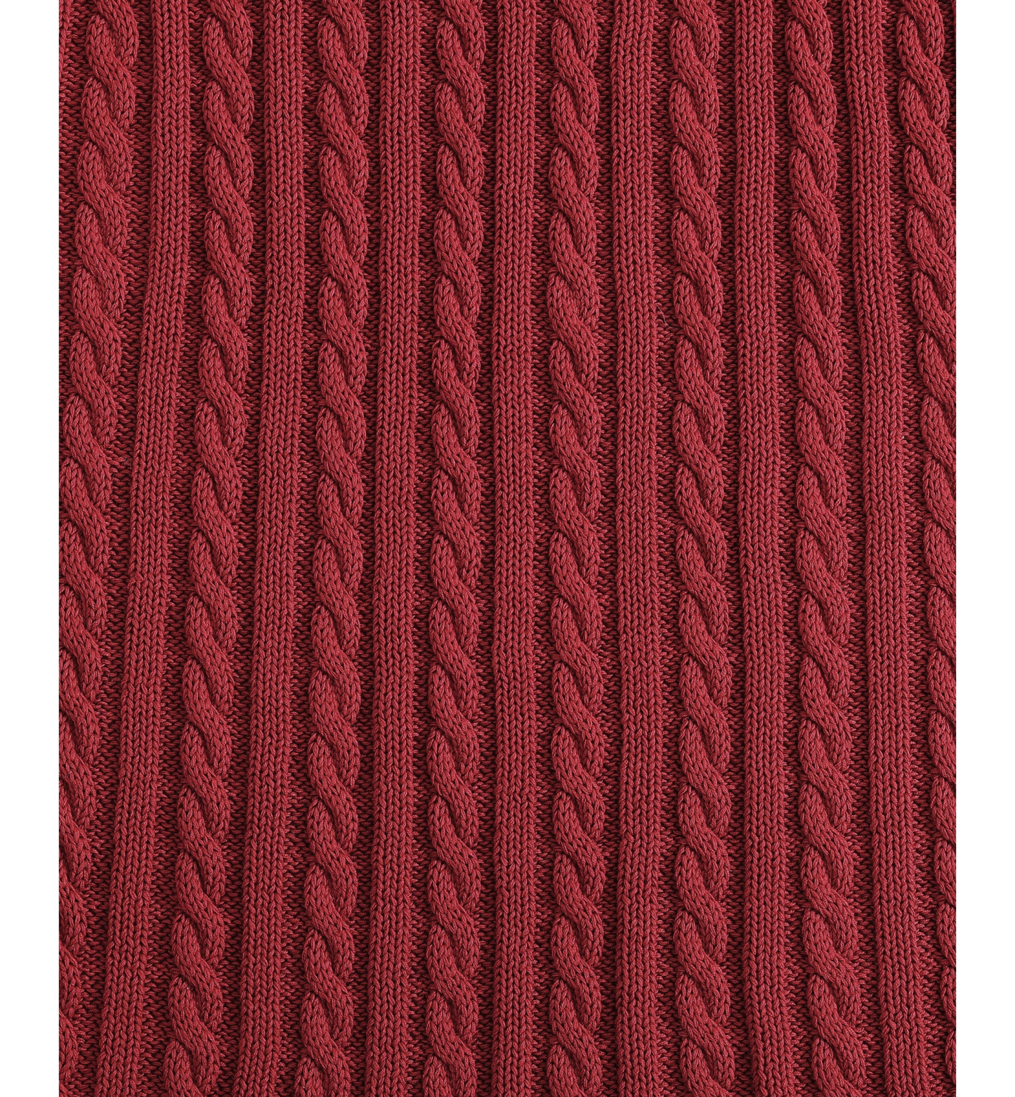 Tommy Hilfiger Solid Cotton Cable Knit Throw, 70" x 50" - Dark Red