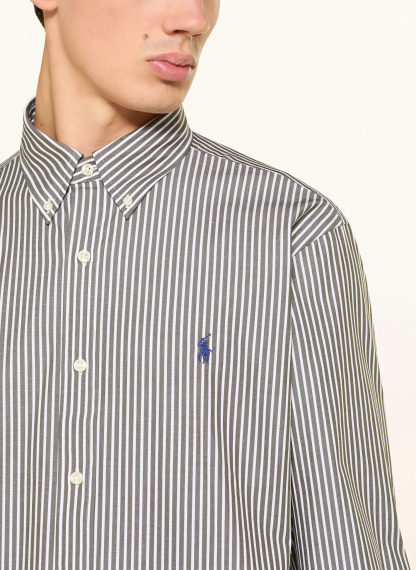 POLO RALPH LAUREN Hemd Custom Fit – GRAU / WEISS