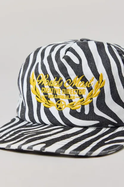 Creative Director Zebra Pattern Golfer Hat - Zebra