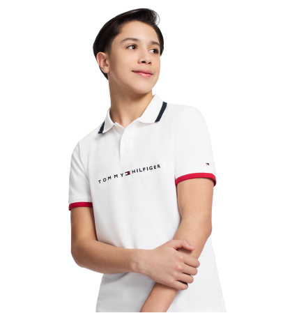 Tommy Hilfiger Boys' 8-20 Tomas Short-Sleeve Tipped Polo Shirt - Fresh White