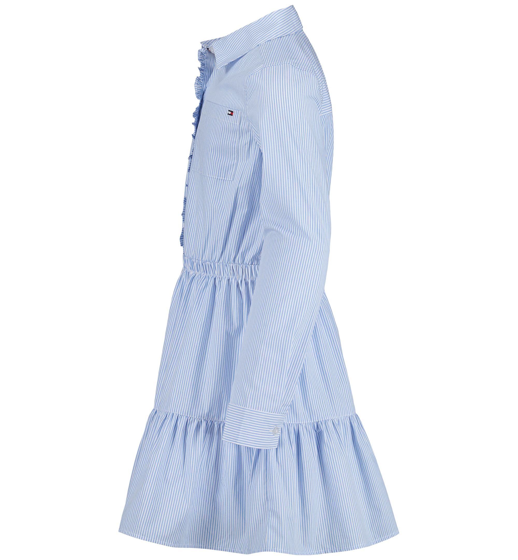 Tommy Hilfiger Girls' 7-16 Striped Long-Sleeve Shirt Dress - White