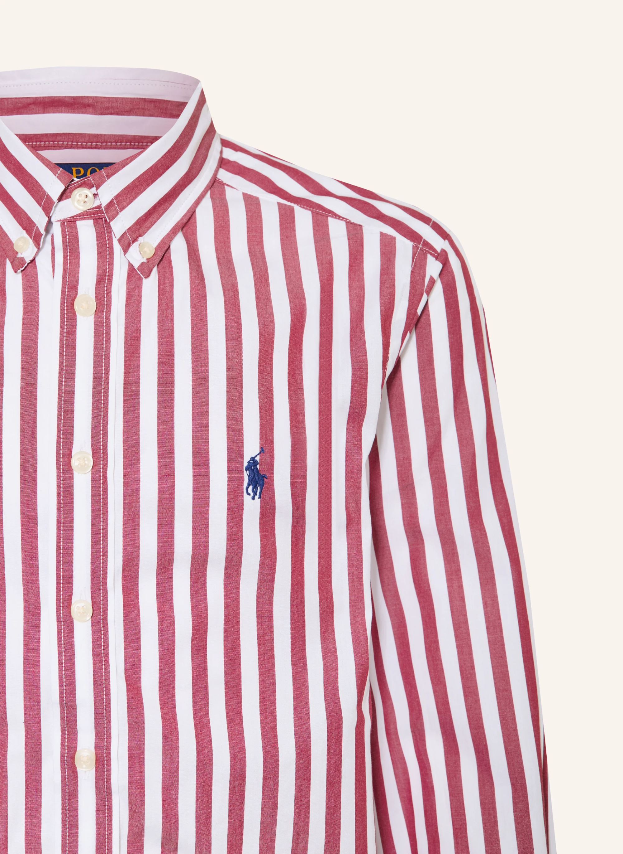 POLO RALPH LAUREN Hemd – DUNKELROT / WEISS