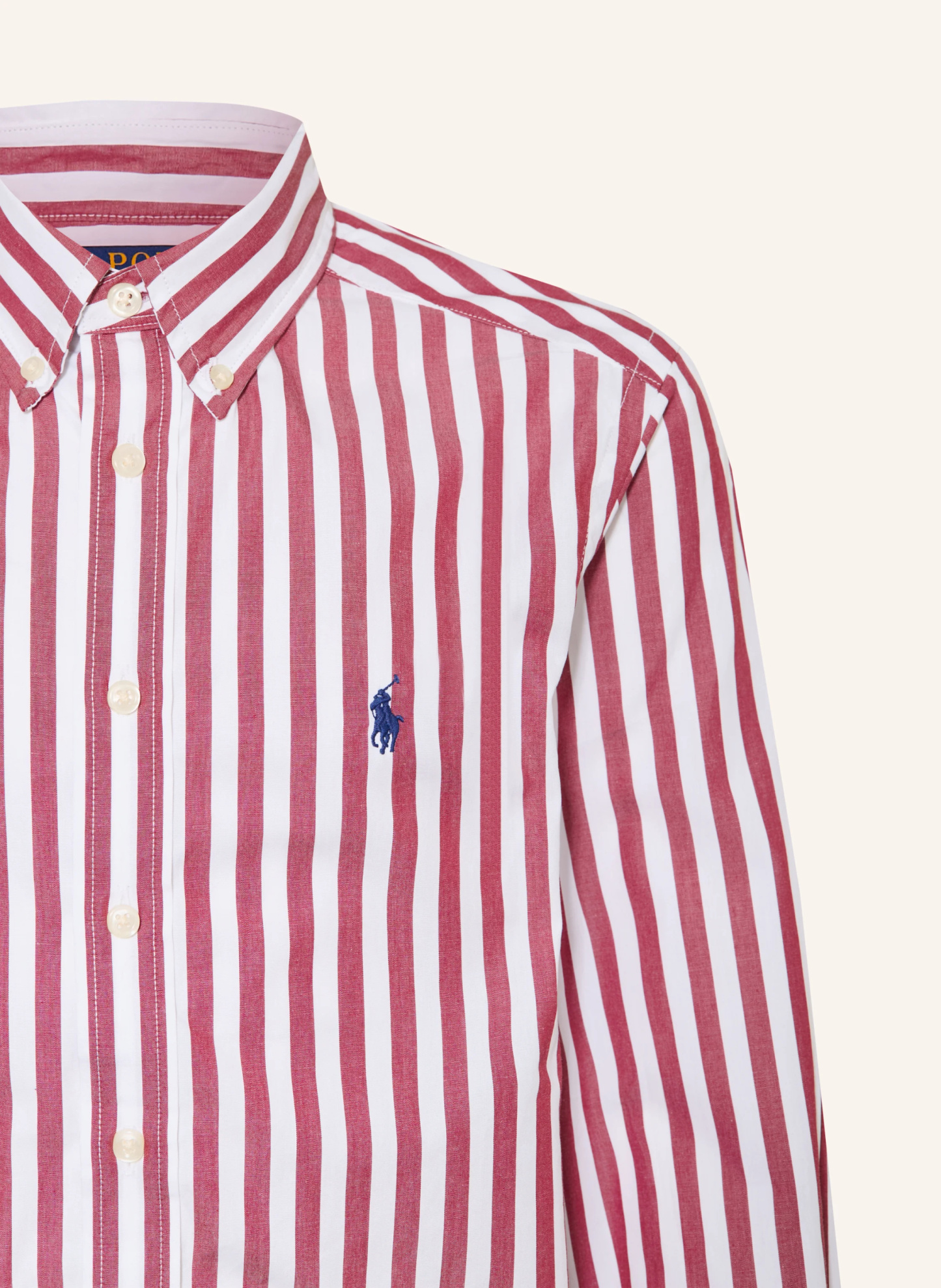 POLO RALPH LAUREN Hemd – DUNKELROT / WEISS