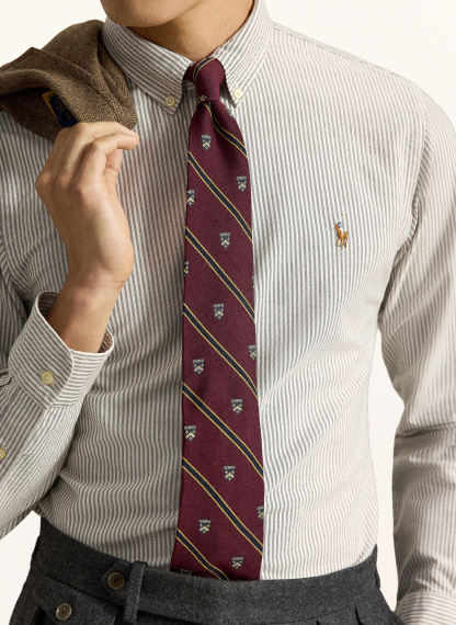 POLO RALPH LAUREN Hemd Custom Fit – WEISS / TAUPE
