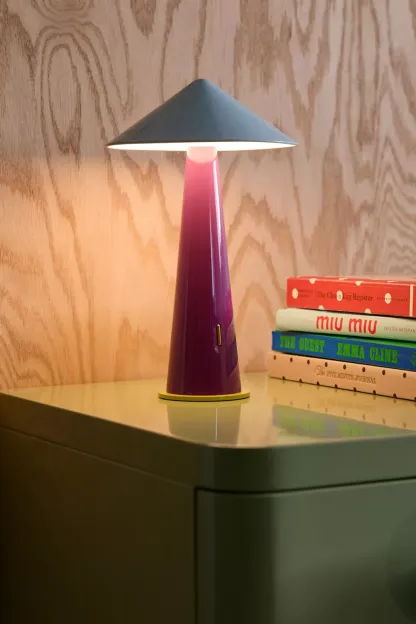 Tipsy Ombré Portable LED Table Lamp - Gray Blue/Dear Plum