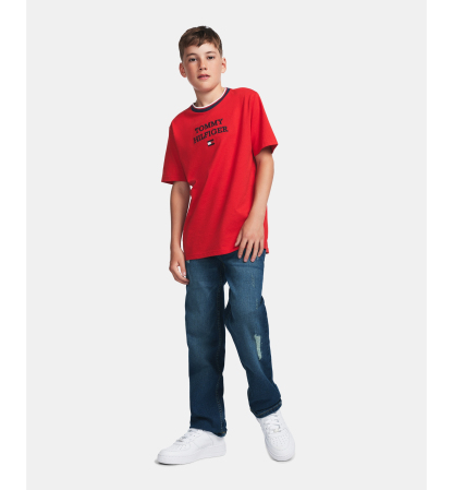 Tommy Hilfiger Boys' 8-20 Classic Lockup Short-Sleeve T-Shirts - Tommy Red