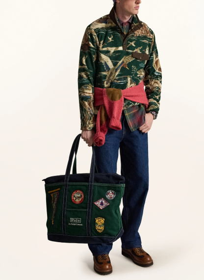POLO RALPH LAUREN Shopper – GRÜN / GELB / DUNKELBLAU