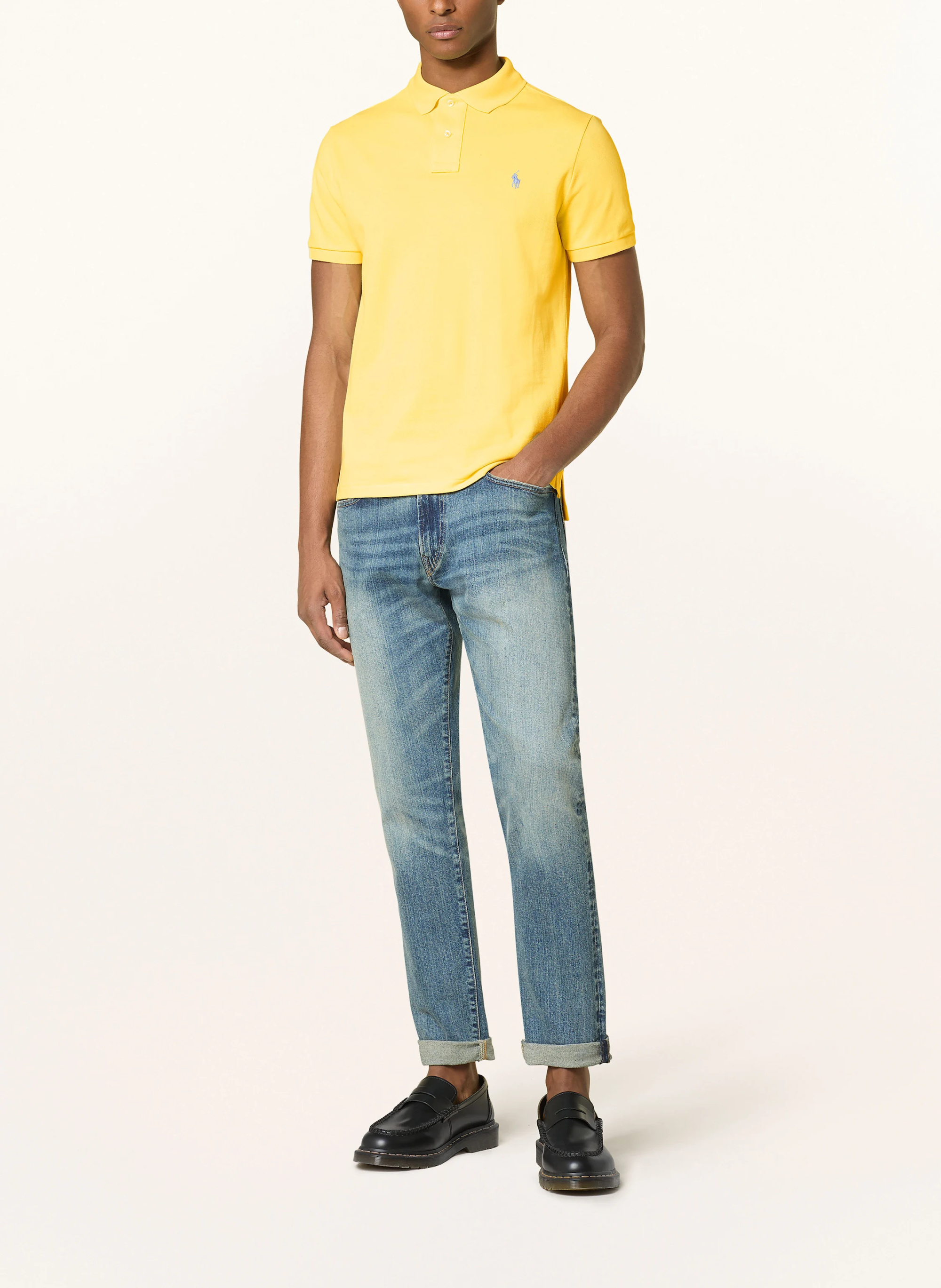 POLO RALPH LAUREN Piqué-Poloshirt Custom Slim Fit – GELB