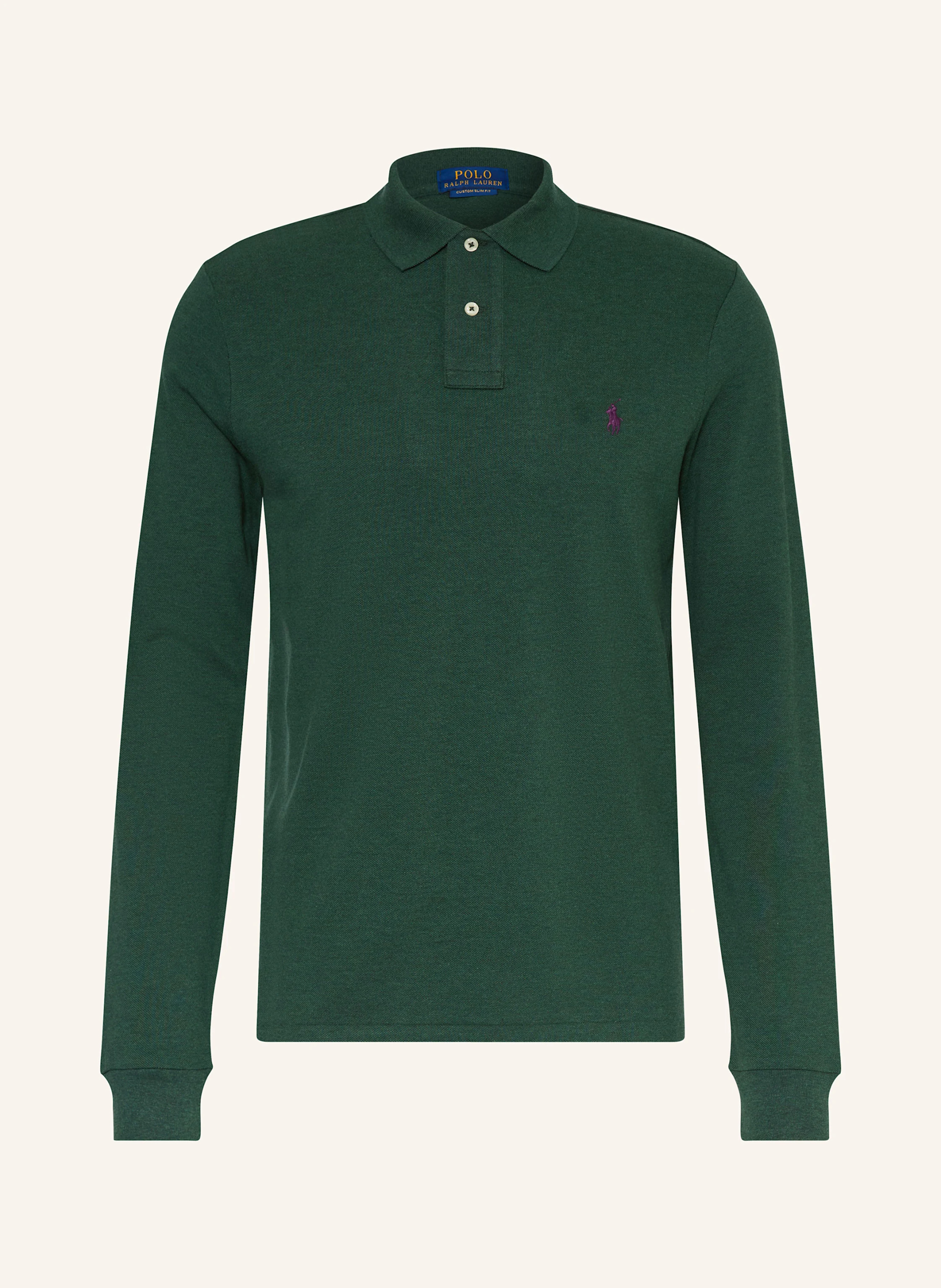 POLO RALPH LAUREN Piqué-Poloshirt Custom Slim Fit – DUNKELGRÜN