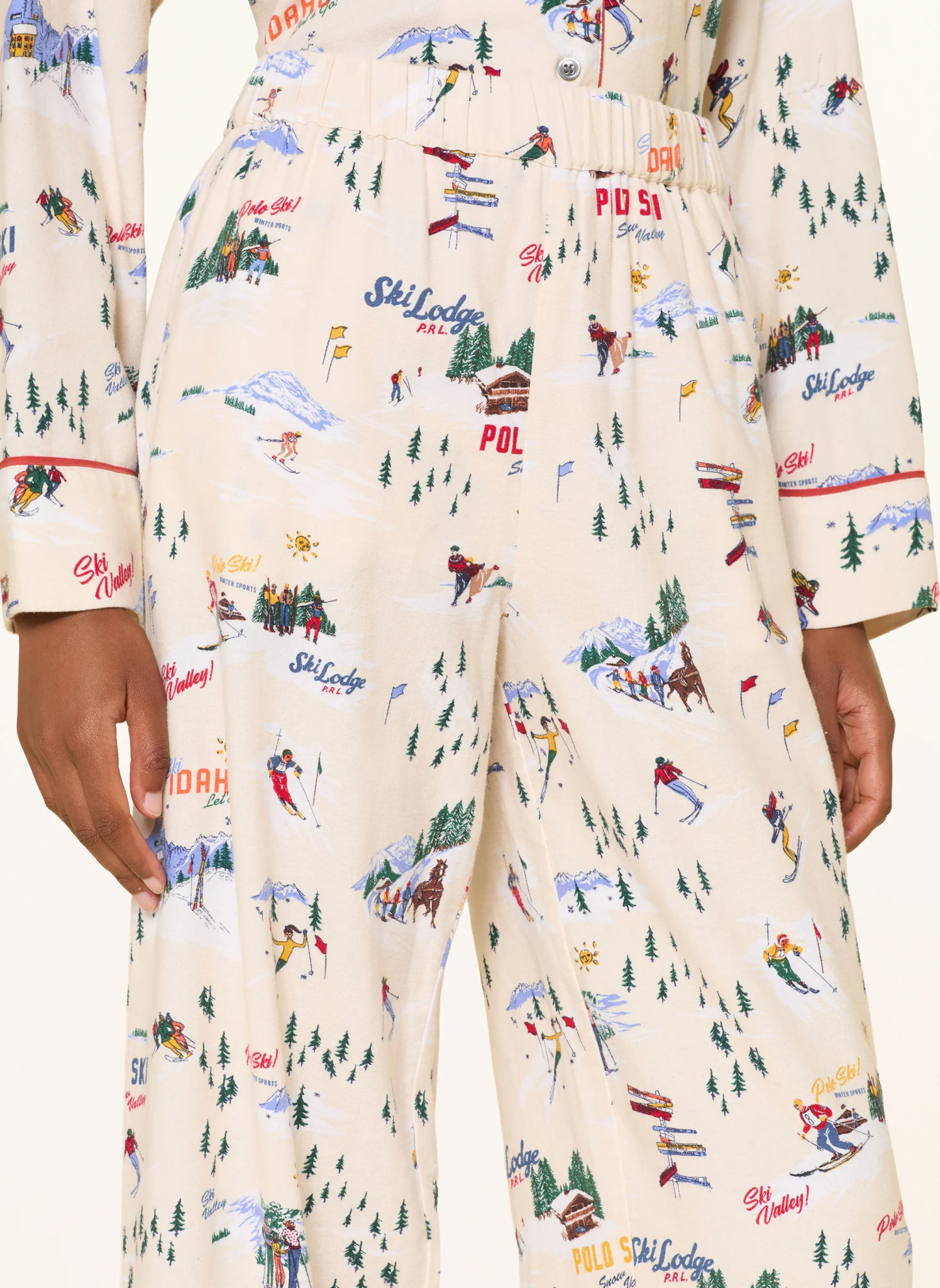 POLO RALPH LAUREN Schlafanzug aus Flanell – ECRU / ROT / GRÜN