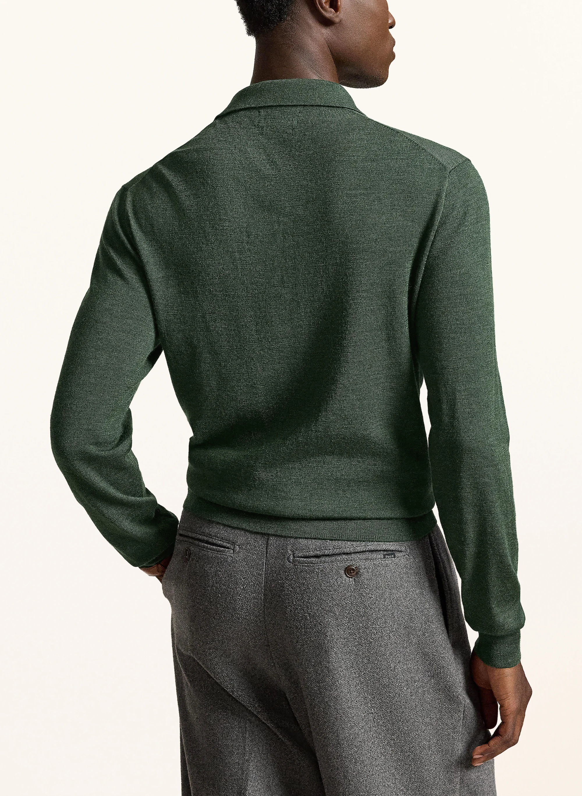 POLO RALPH LAUREN Strick-Poloshirt – DUNKELGRÜN
