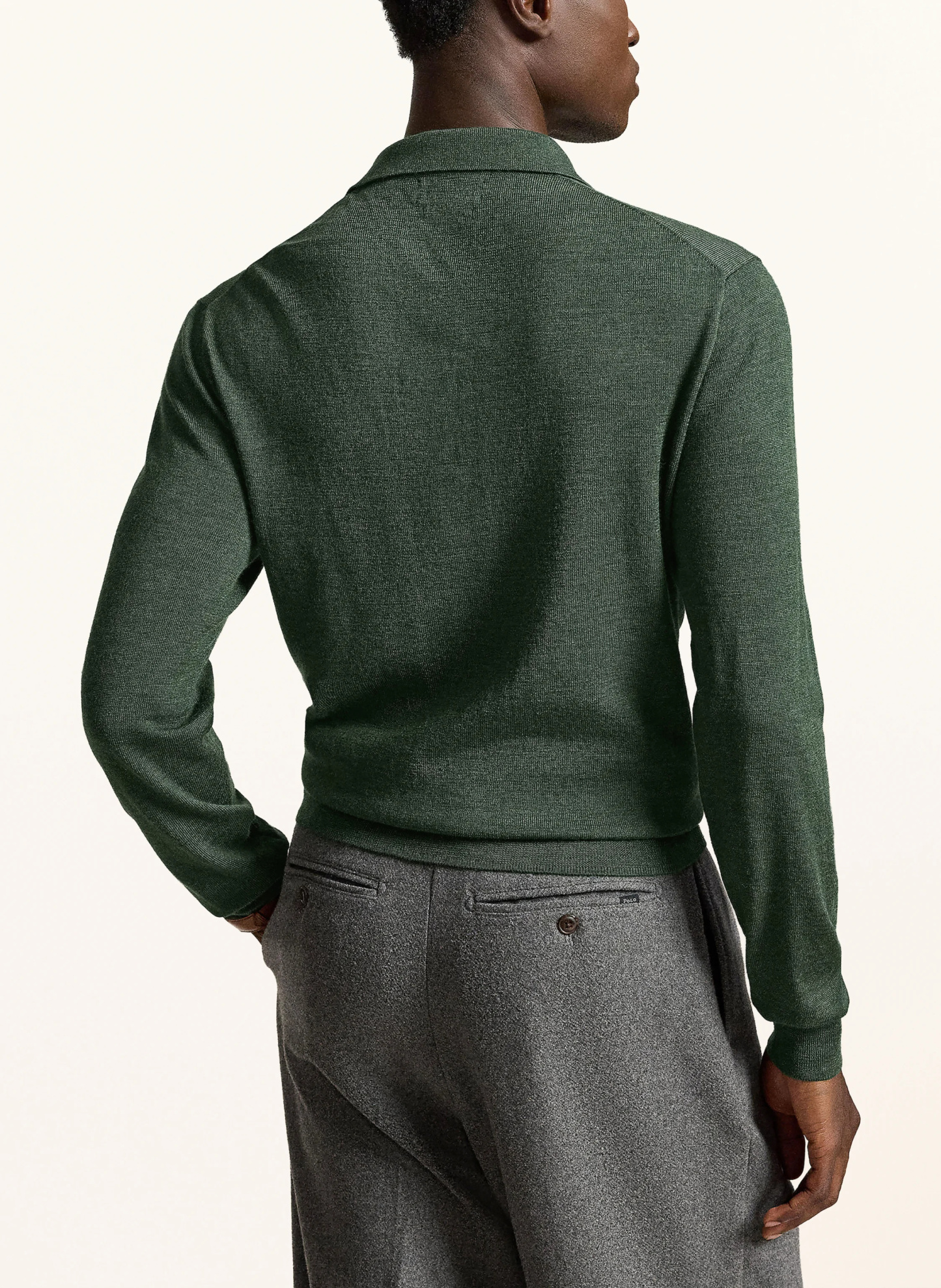 POLO RALPH LAUREN Strick-Poloshirt – DUNKELGRÜN