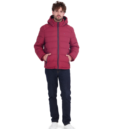 Tommy Hilfiger Men's Hooded Puffer Jacket - Red