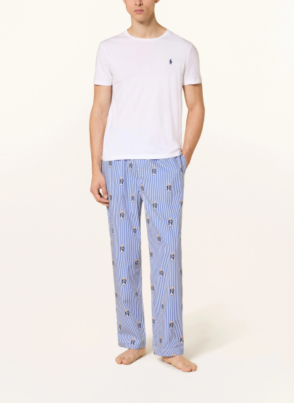 POLO RALPH LAUREN Schlafhose – BLAU / BEIGE / WEISS