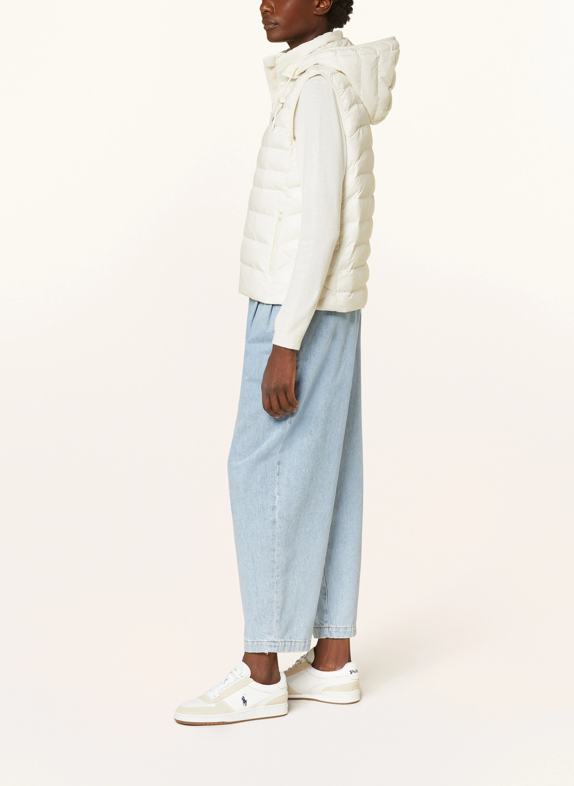 POLO RALPH LAUREN Steppweste mit abnehmbarer Kapuze – CREME