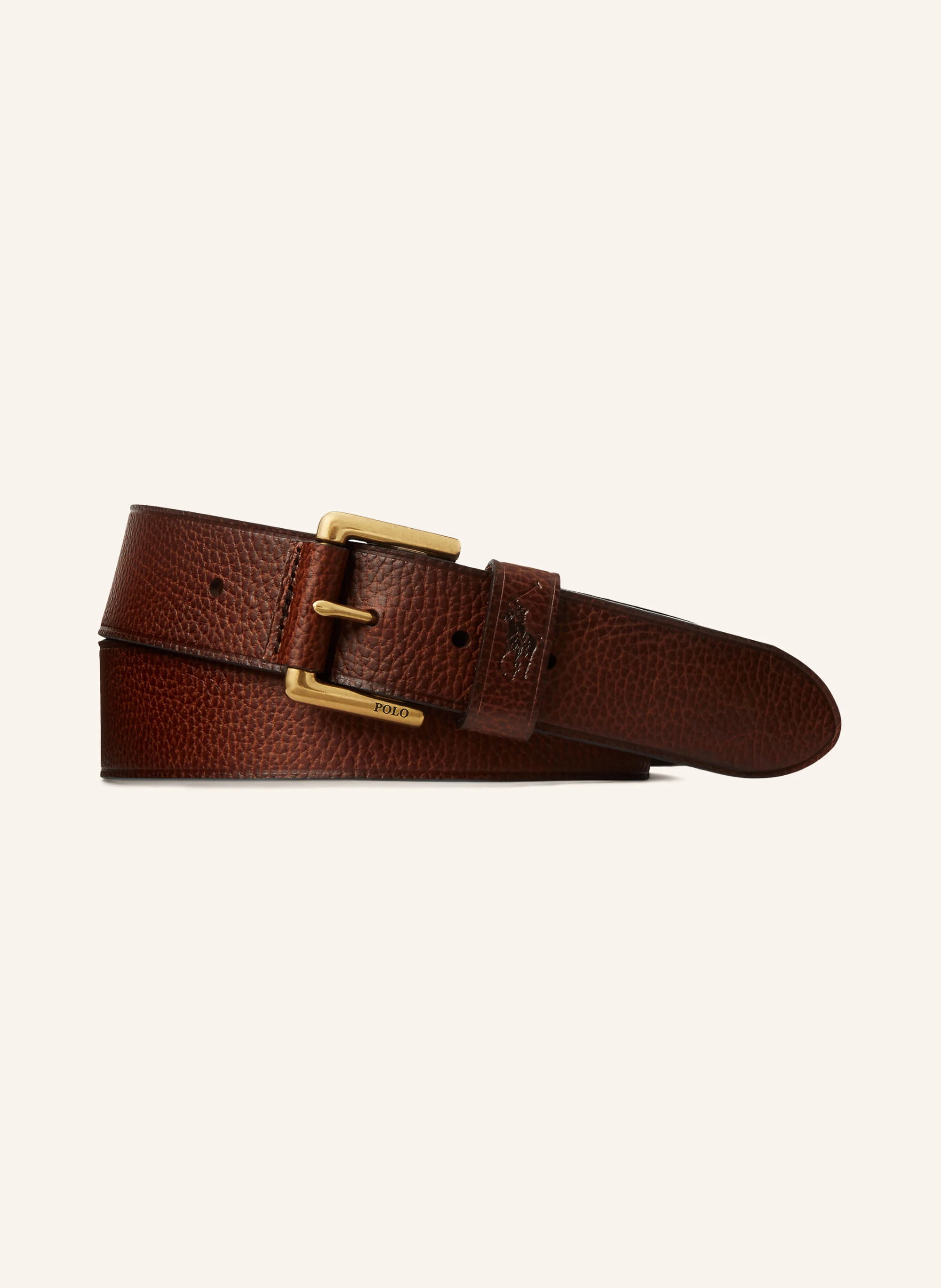 POLO RALPH LAUREN Ledergürtel – DUNKELBRAUN / GOLD